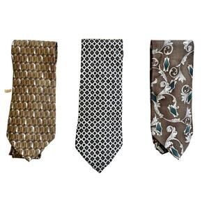 Vintage Stafford Silk Neckties Set of 3 Neutral